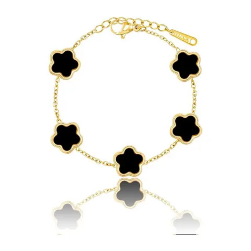 Midnight Clover Gold Bracelet