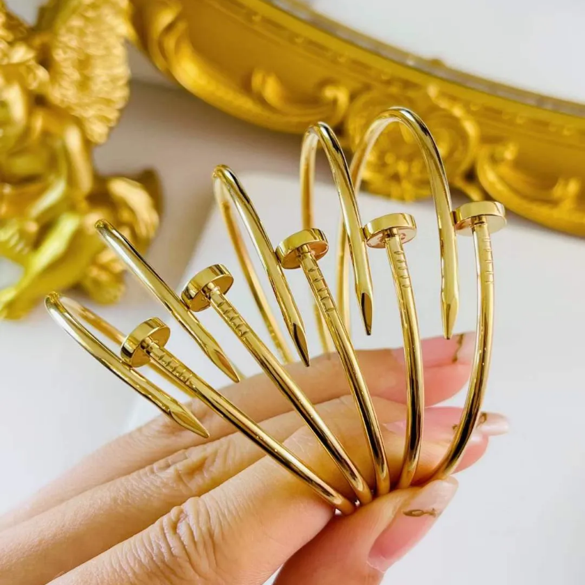 Golden Nail Cuff Bracelet
