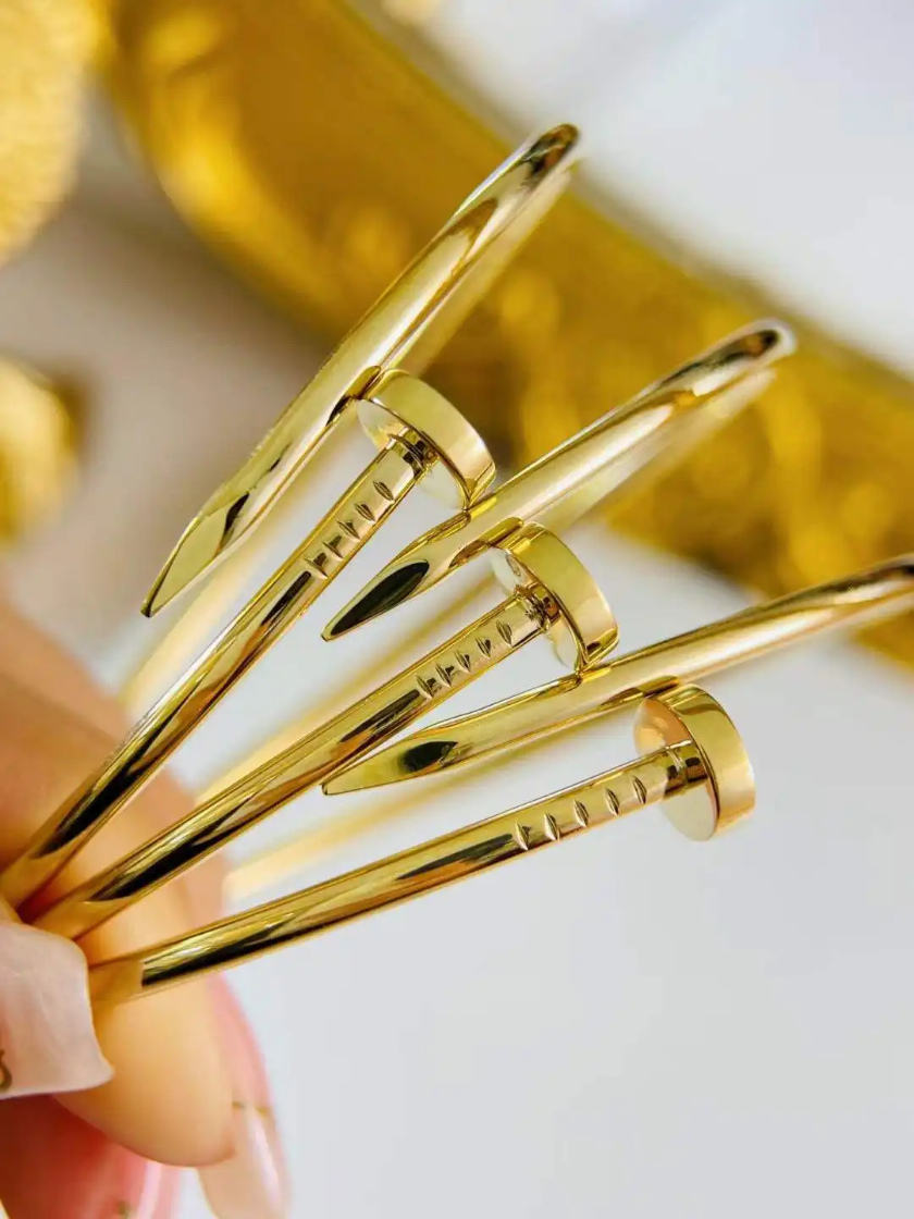 Golden Nail Cuff Bracelet