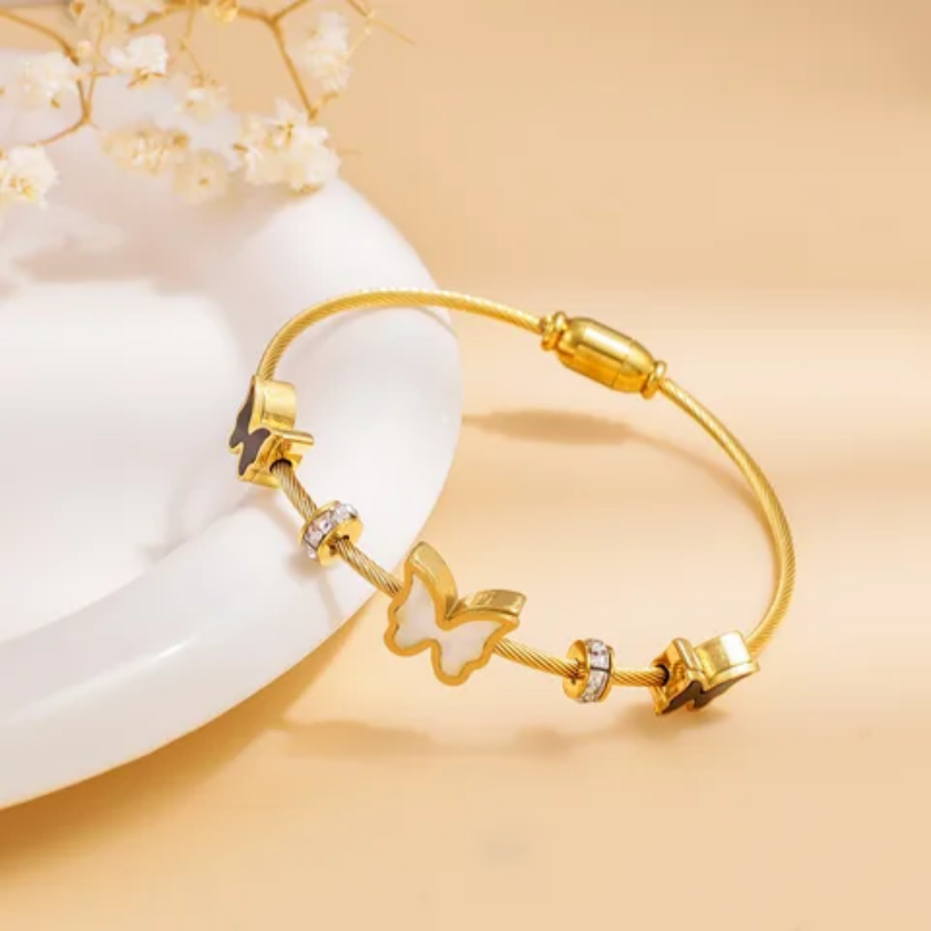 Butterfly Charm Cable Bracelet