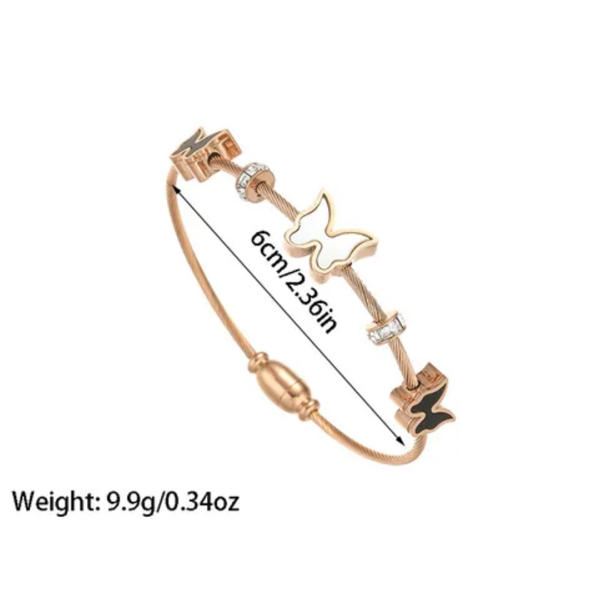 Butterfly Charm Cable Bracelet