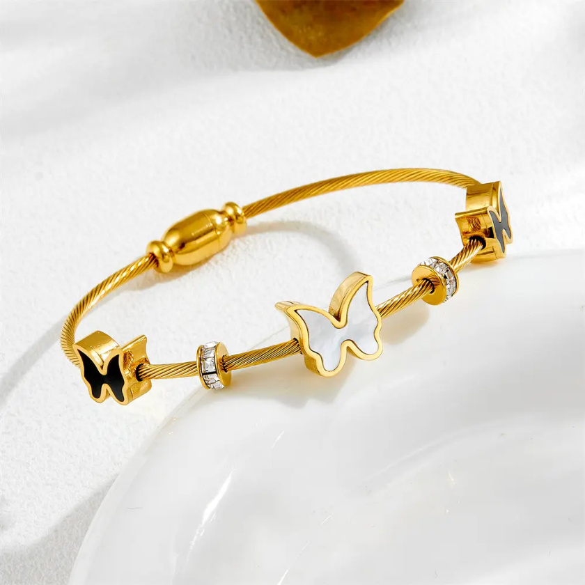 Butterfly Charm Cable Bracelet