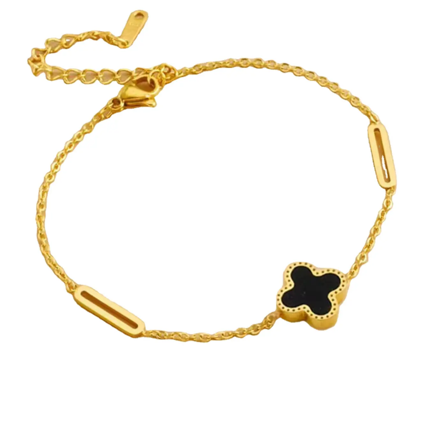 Midnight Clover Gold Bracelet