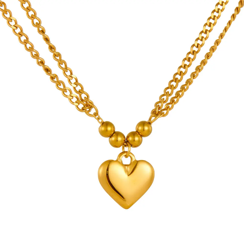 Golden Heart Charm Bracelet
