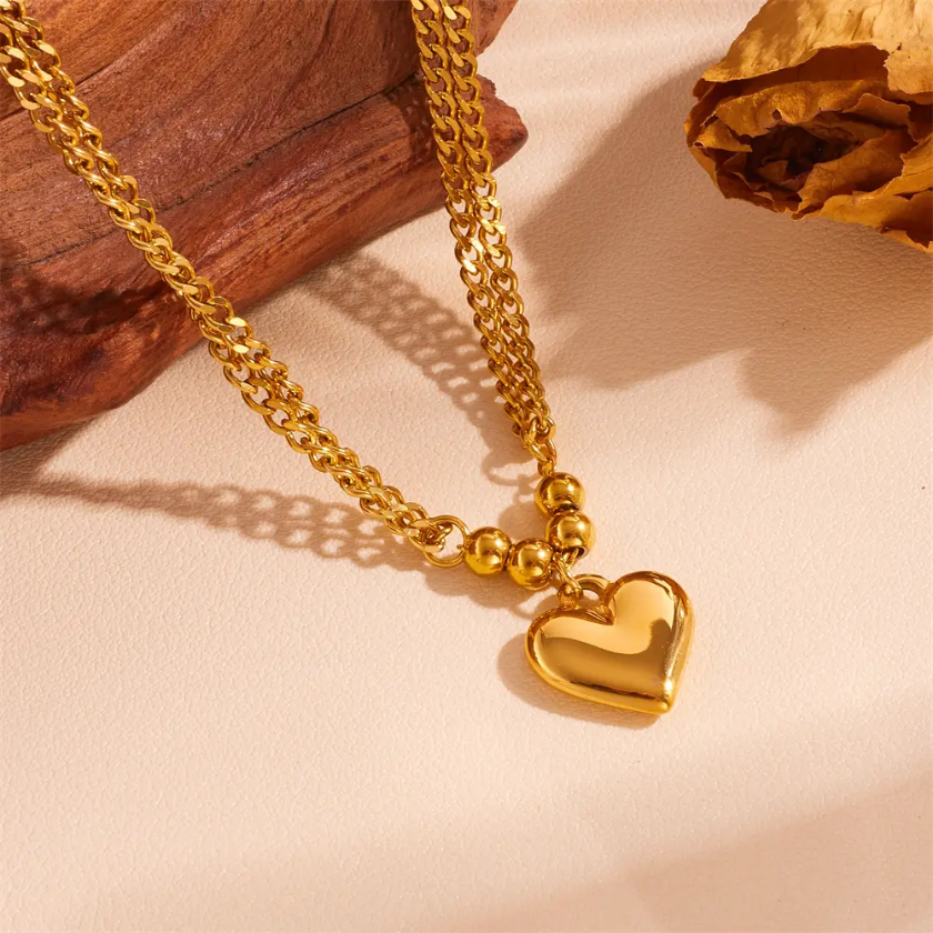 Golden Heart Charm Bracelet
