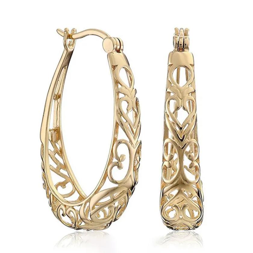 Regal Filigree Hoop Earrings