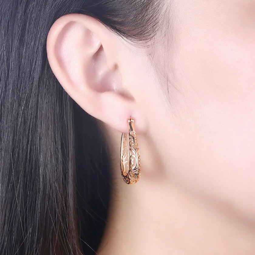 Regal Filigree Hoop Earrings