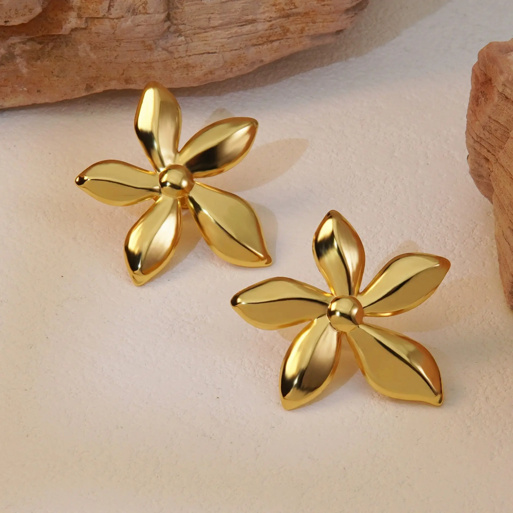 Golden Bloom Stud Earrings