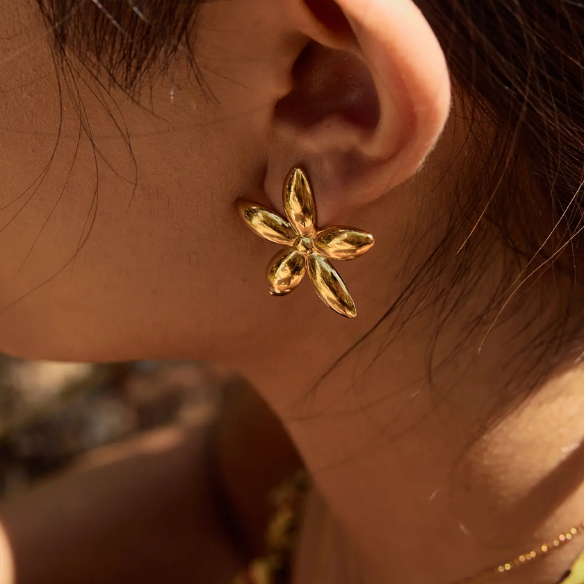 Golden Bloom Stud Earrings