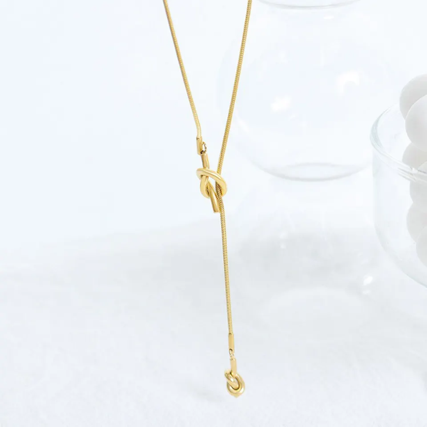 Golden Knot Lariat Pendant