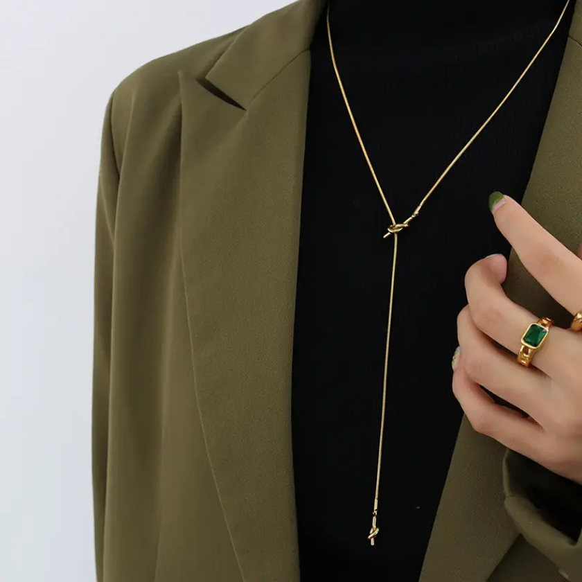 Golden Knot Lariat Pendant