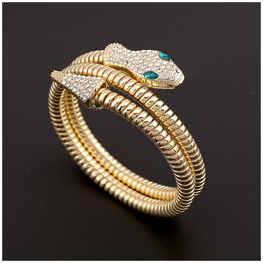 Emerald Serpent Coil Bracelet