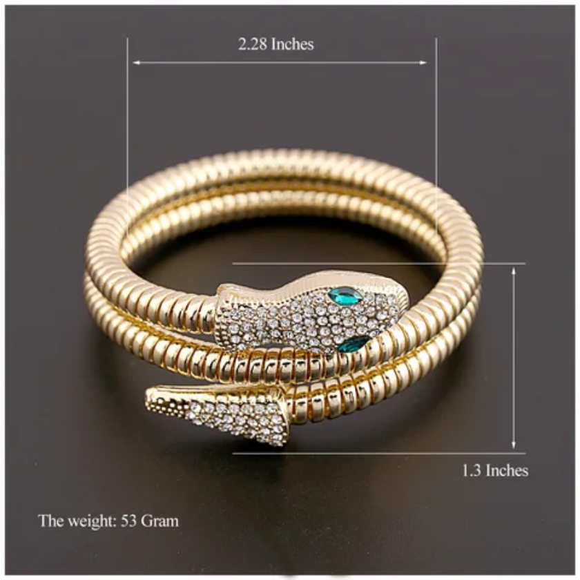 Emerald Serpent Coil Bracelet