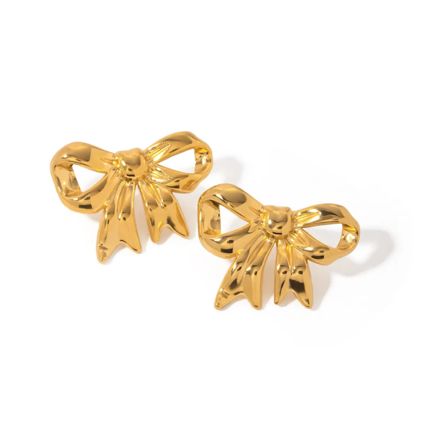 Golden Grace Bow Studs
