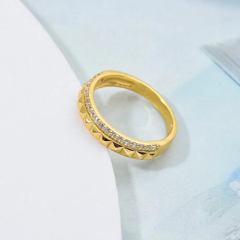 Golden Studded Elegance Ring