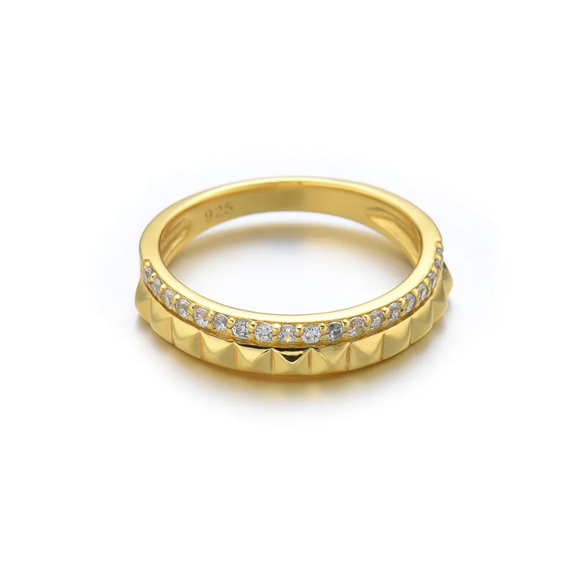 Golden Studded Elegance Ring