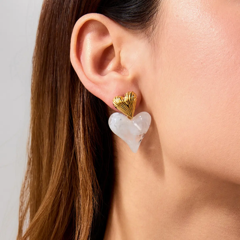 Celeste Heart Studs