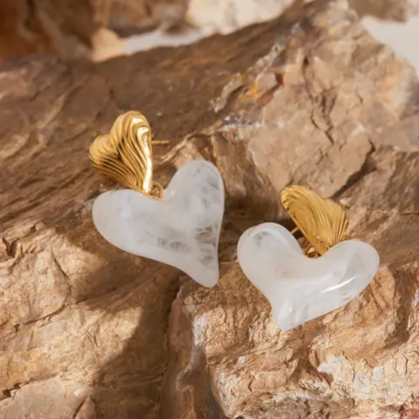 Celeste Heart Studs