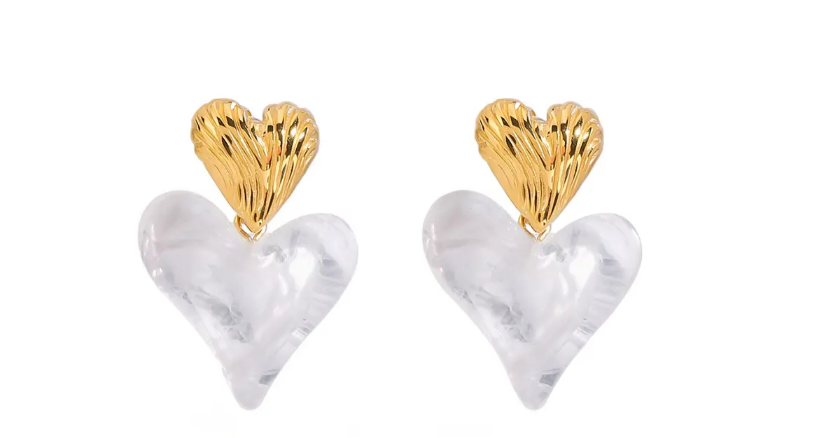 Celeste Heart Studs