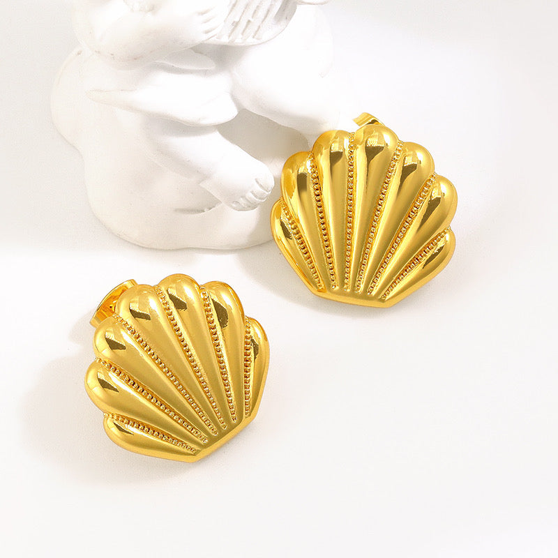 Golden Shell Luxe Studs