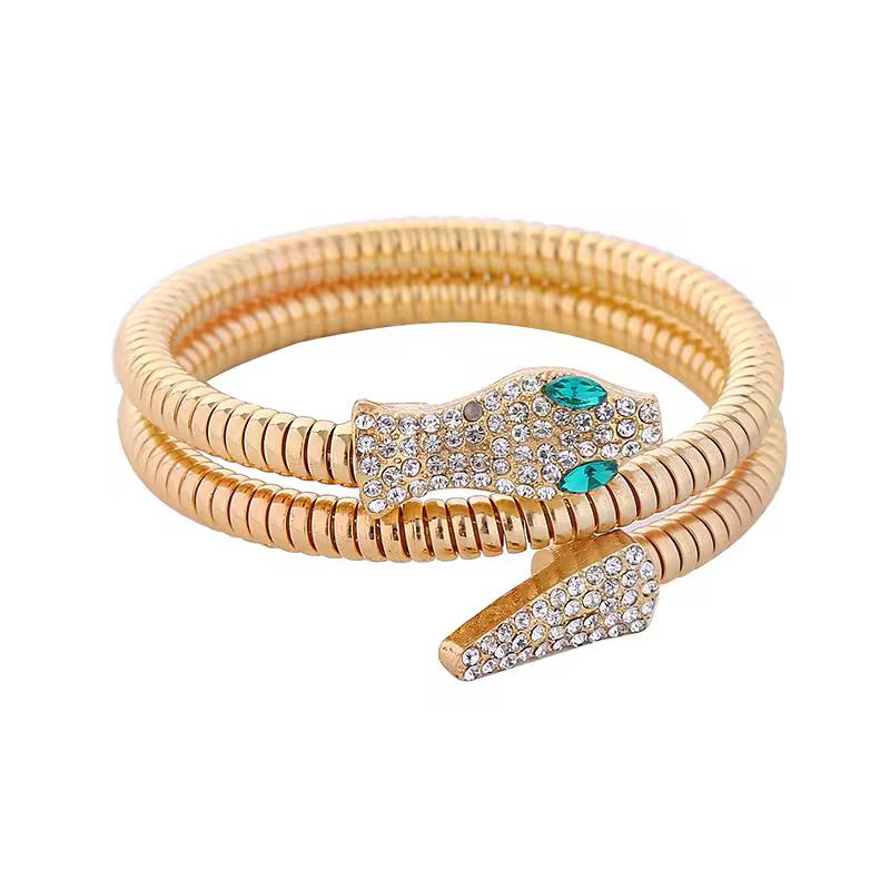 Emerald Serpent Coil Bracelet