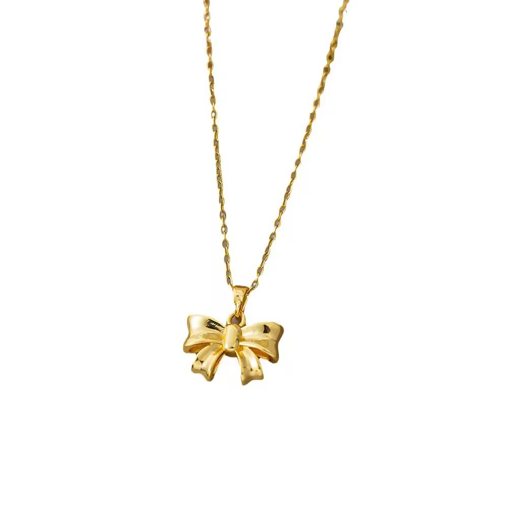 Golden Ribbon Charm Pendant