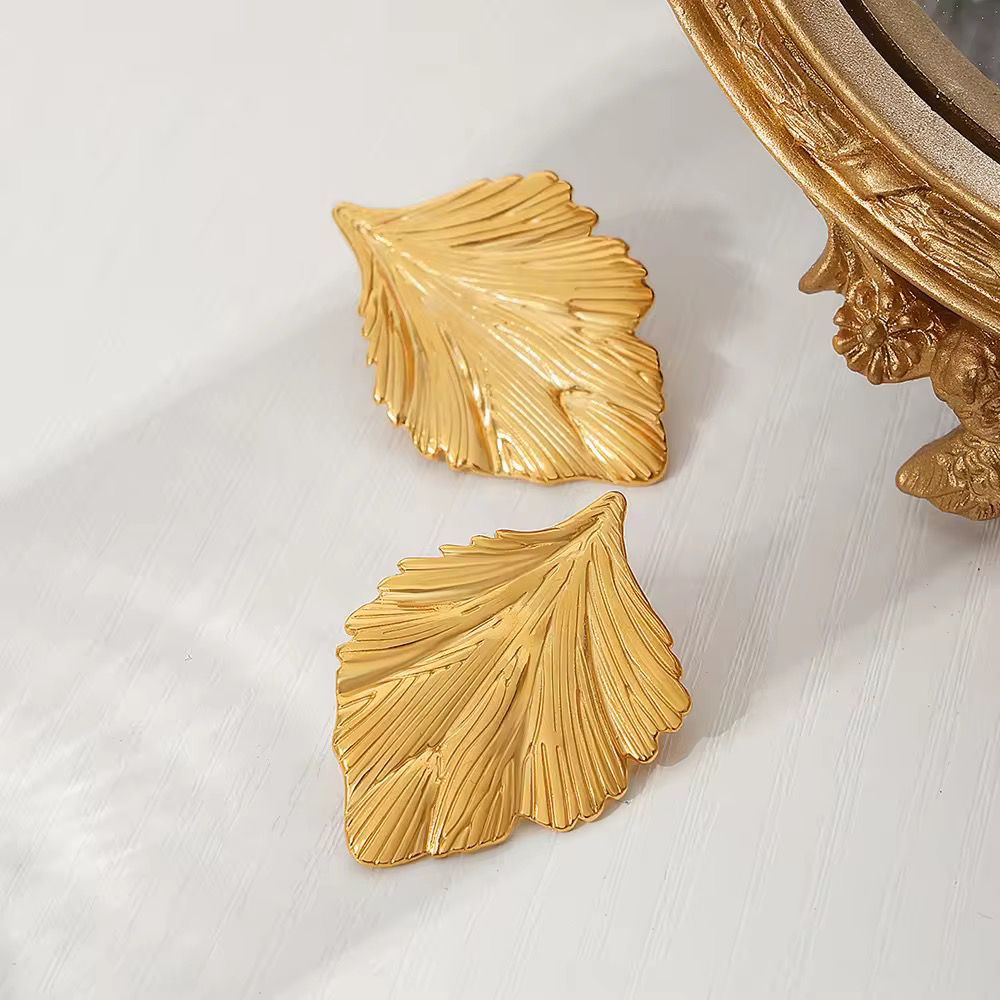 Gilded Leaf Statement Earrings