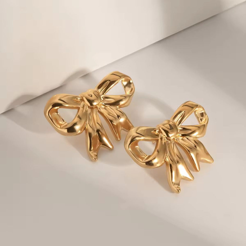 Golden Grace Bow Studs
