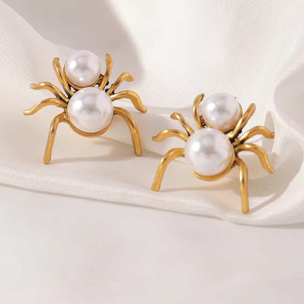 Gold Spider Studs