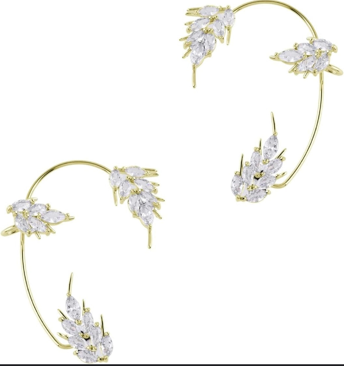 White Swarovski Earcuffs