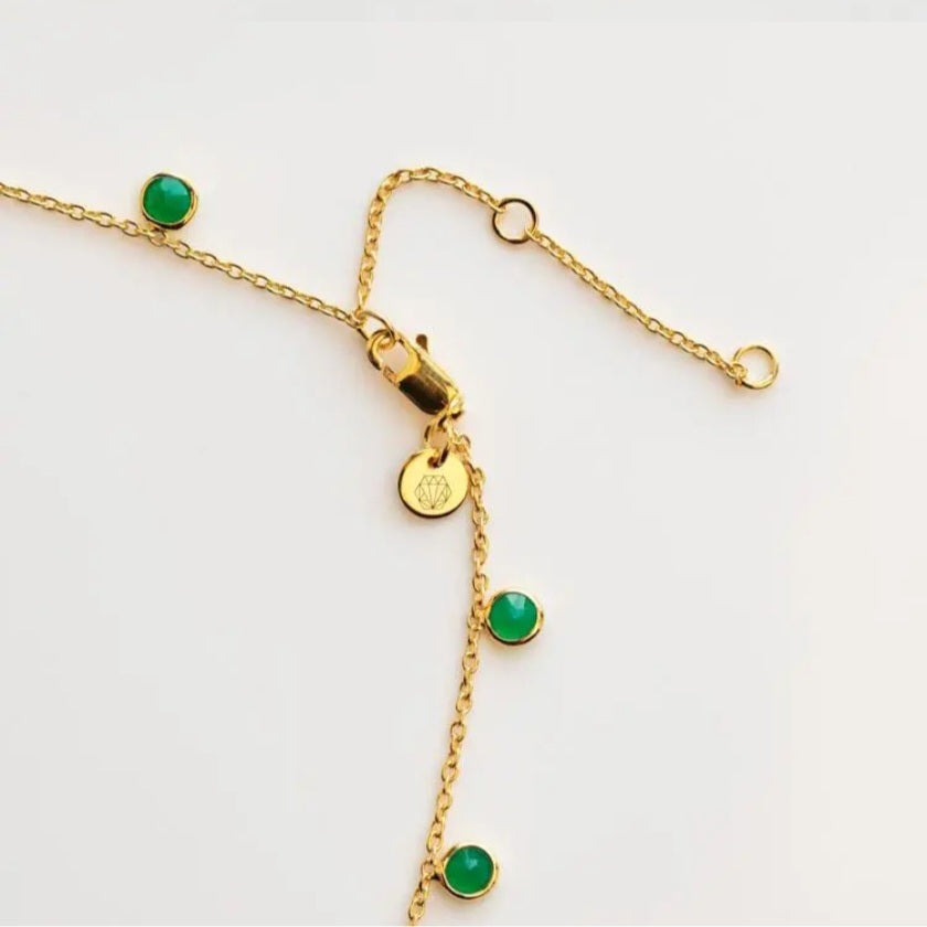 Emerald Dewdrop Chain Necklace