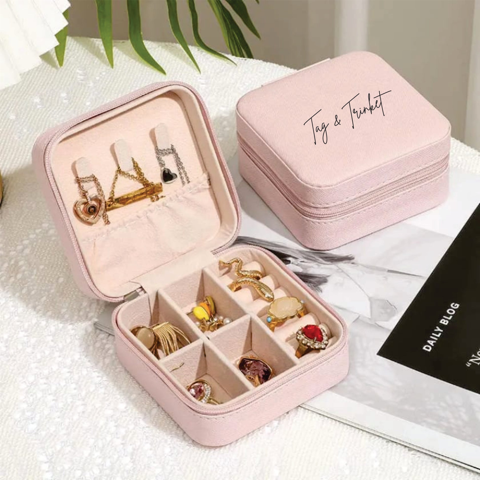 Blush Luxe Travel Jewelry Case